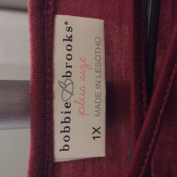 Women's Bobbie &brooks plus size 1X Lace Up Neckline Tunic Top - Picture 4 of 7